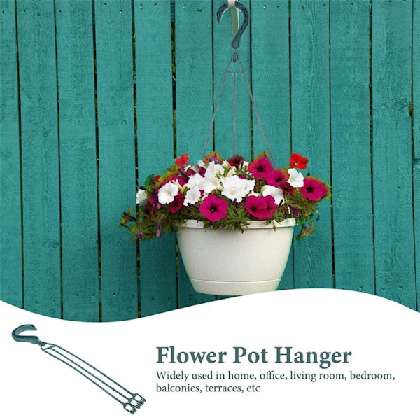 5 st plast hängande kedjor för planter, 360° roterbara hängande korgkrokar planterhållare blomkruka (grön)