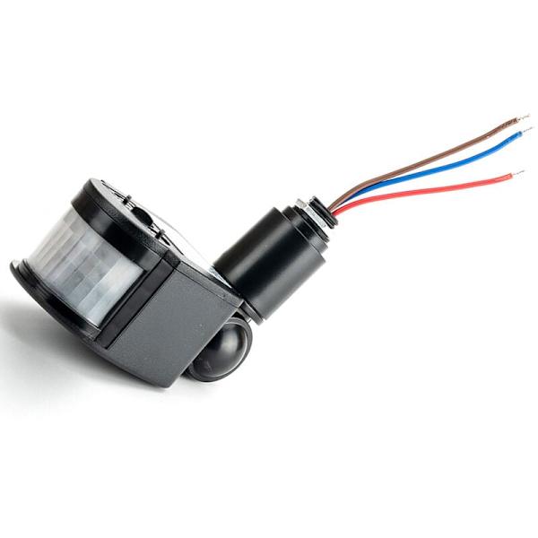 LED-ljusrörelsesensorbrytare PIR-infraröddetektor Automatisk rörelsedetektor Automatisk på/av Utomhus, AC85-265V Svart