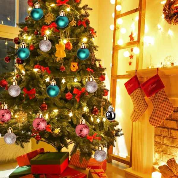 Joulukuulat 99kpl 3cm/1.18tuumaa Joulukuusikoriste Mini Ripustuskuulat Koristeet Joulukuuseen Joulukuulat Seppele Garland Decor Ho