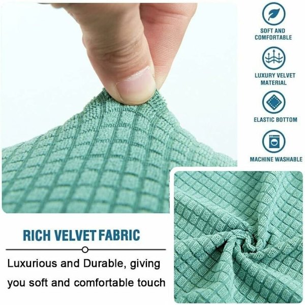 Stretch fyrkantig/rund ottoman pouf-överdrag, mjukt jacquard fotpallsöverdrag för att skydda fotpall, pouf-överdrag med elastisk botten (Färg: Mjölkvit, S