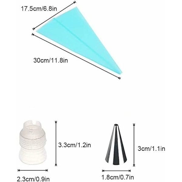 Delvis Pipet Dyser Sett Engangs Pipingposer 1 Silikon Pipingpose 1 Dyskonverter 14 Rustfrie Stål Dyser Silikon Pipingposer Cupcake D