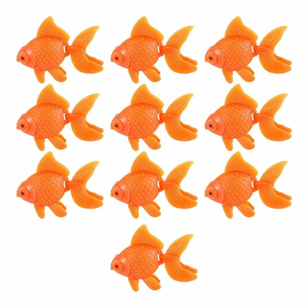 Orange Akvarium Plast Guld fisk Ornament Akvarium Dekoration 10stk