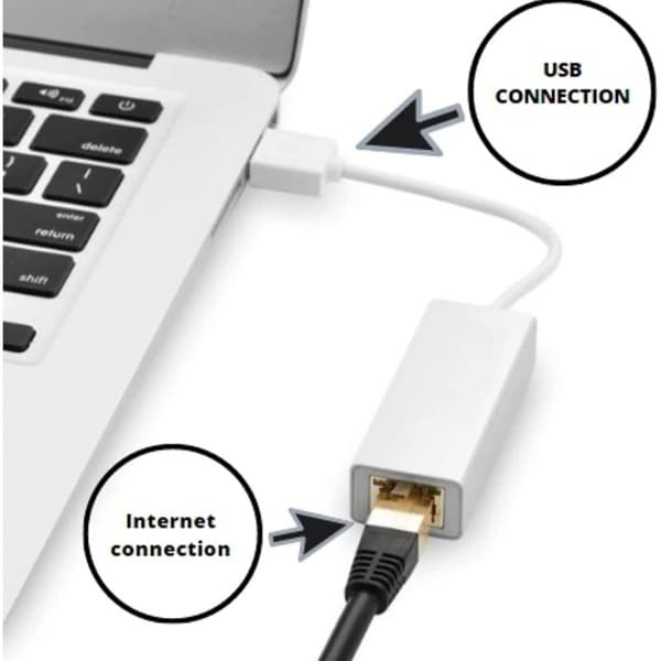 2 stk Gigabit Ethernet netværksadapter 100mb LAN USB 2.0 USB A til RJ45 PC Notebook Ultrabook Tablet Windows Mac - Hvid (2, Hvid)