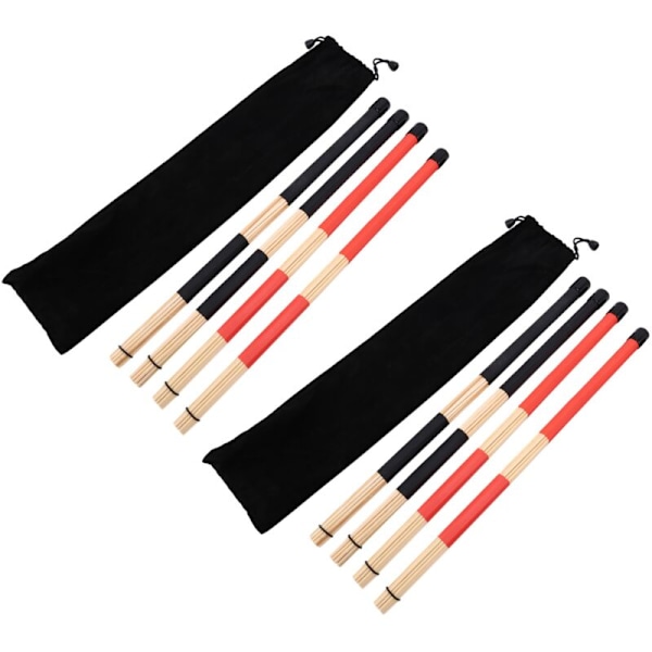 4 Pairs Drum Sticks Practical Jazz Brushes