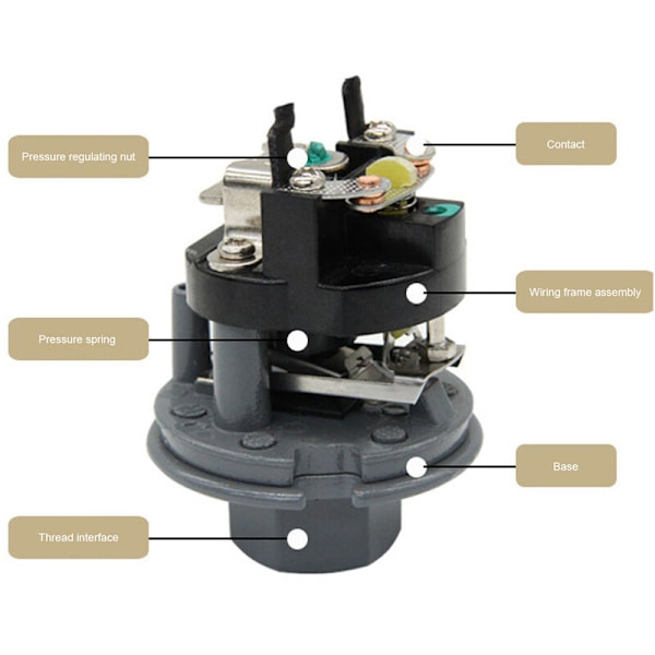 Industriel Automatisk Vandpumpe Trykkontaktstyring Enkelt Drift Vandpumpe Start Stop Vandpumpe Drift 3/8in 220V 1,2‑2,0kg/cm² JSK‑3A