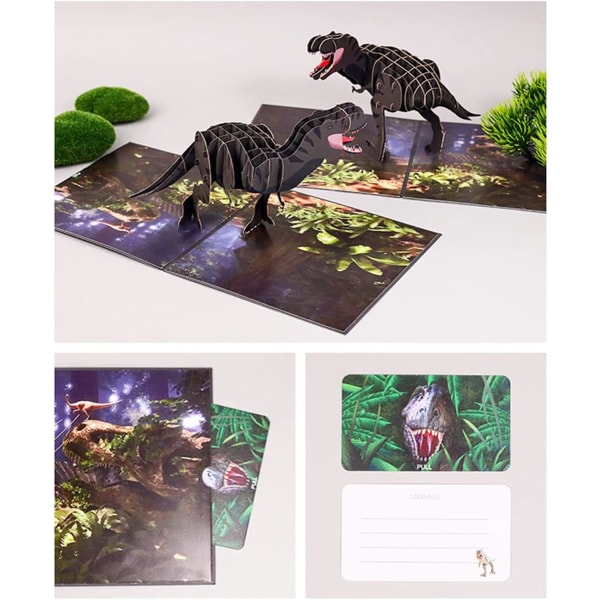 3D-syntymäpäiväkortti, dinosaurusten pop-up-kortti, valmistujaiskortti, onnittelukortti, ystävänpäiväkortti, kiitoskortti, taitettu kortti kirjekuorella