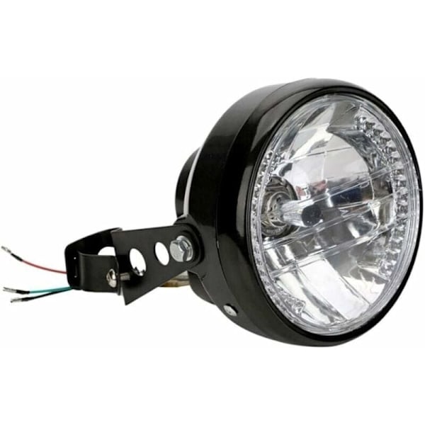 Pyöreä moottoripyörän ajovalo - LED-valokeila asennustelineellä - 12V 7\" halogeeni LED.