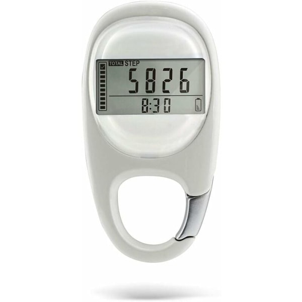 Pedometers for Walking, Step Counter with Carabiner, Simple 3D Digital Pedometer on Walking Distance Exercise Pedometer, Tracks Steps and Miles, Cal
