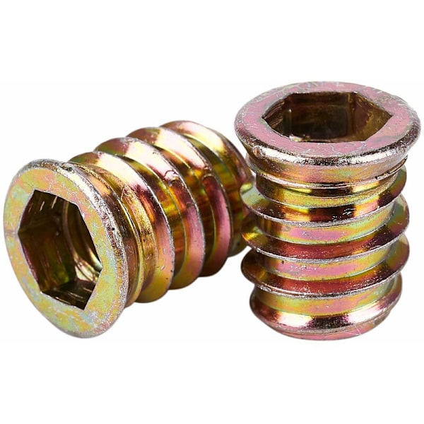 Sæt med 5 gevindindsatser M10 x 20 mm til træ