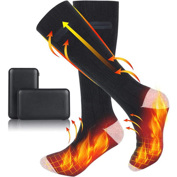Oppvarmede sokker oppladbare elektriske varmesokker 5000mAh batterivaskbare varmesokker 3 varmeinnstillinger for menn og kvinner utendørs fotturer skicampi