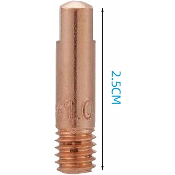 20 stk. 0,8 mm Kobber Kontaktspidser til 15AK MIG/MAG Svejsbrænder