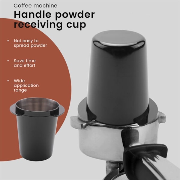 Ek43 Kvern Pulverbeholder for WPM Huijia Niche Kaffe Pulvermottaker Kaffe Maskin Håndtak Pulverkopp Svart