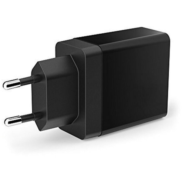 LED Digital Display Sort 3 Port 2.4A 5V USB EU Stik til Telefonoplader Adapter Velegnet til: Store Smart Phone Mærker