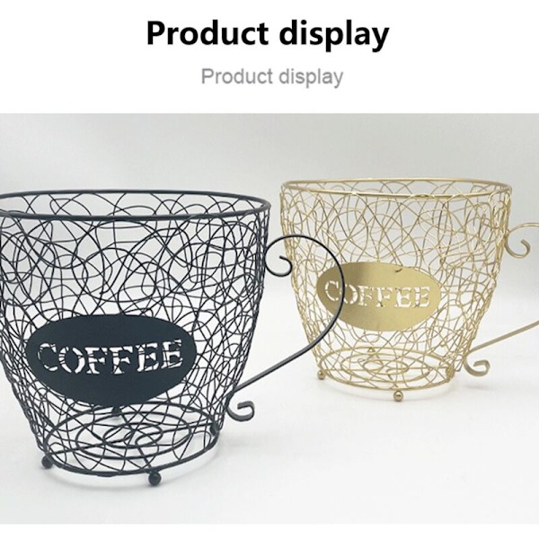 Kaffe Kapselkorg Universal Förvaring Mugghållare Organiserare Pods Svart för Hem Café Hotell Guld