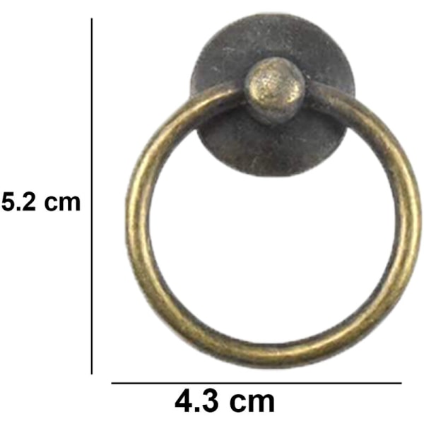 8st vintage skåpringknoppar Runt antikt draghandtag för dörrskåp Drop-byrå Enkelt hål, guld