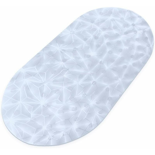 Badekar måtte, skridsikker, skimmelresistent, ekstra lang, antibakteriel, BPA, latex phthalat fri, maskinvaskbar, ideel til børn, 40x100cm (Transp