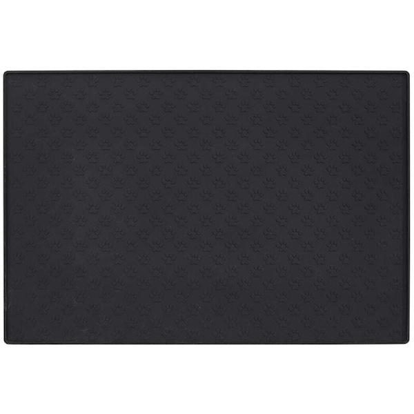 Pet Placemat for Dogs and Cats, Mat to Prevent Food and Drink Overflow, Suitable for Small, Medium Pets 40X60CM Black