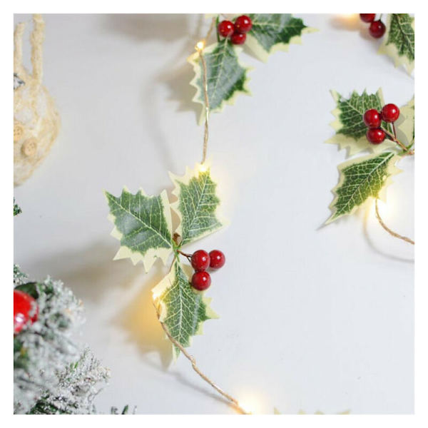 Julgransljus 2M 20LED Kott Röda Bär Klocka Julkrans Fairy Lights Med Fjärrkontroll För Jul Inomhus Utomhus Semester Nytt År