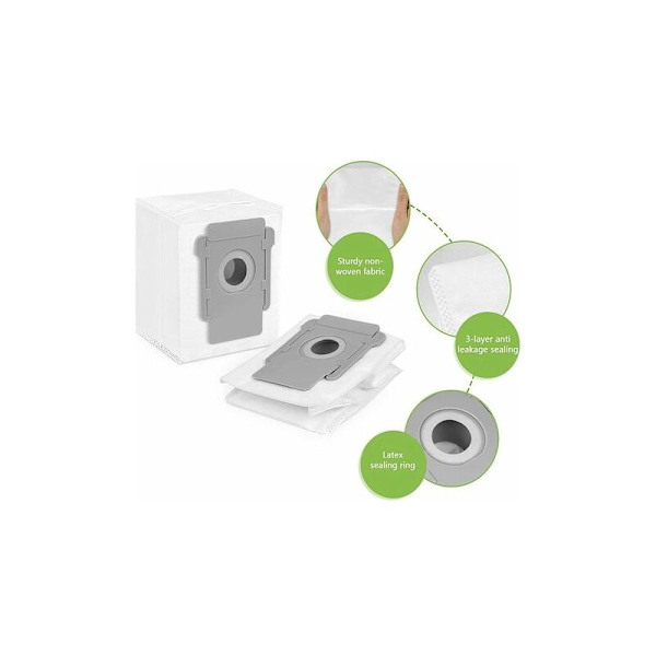 6 stk støvposer til støvsuger for iRobot Roomba i3 i3+ i4+ i7 i7+ J7+ S9 S9+ Clean Base Automatisk smussavhending - Erstatningsstøvsugerpose