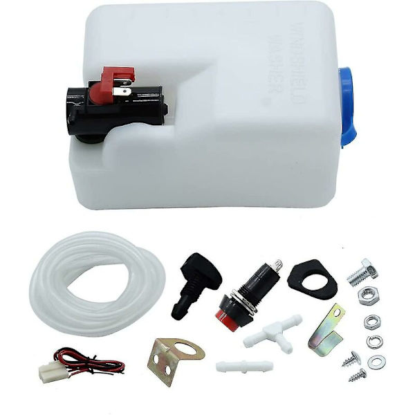 Universell 12v vindrutespolarpumpflaska reservoarkit, vindrutespolarflaska