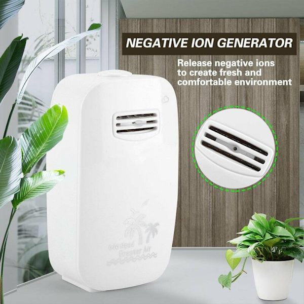Bærbar luftrenser med negative ioner - Negativ iongenerator, sterilisering og desinfisering, 110-240 V (EU-plugg - hvit)