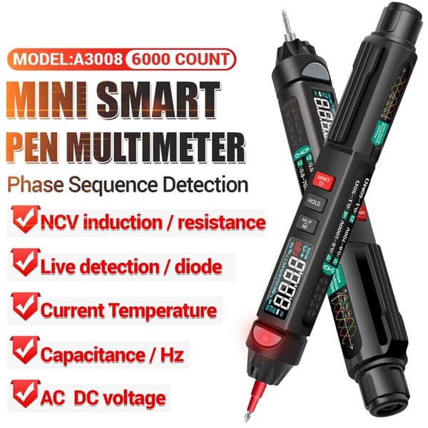 ANENG A3008 Digital 6000 Räkningar Professionell Multimeter Intelligent Pen Sensor Strömtestare Beröringsfri Voltmeter