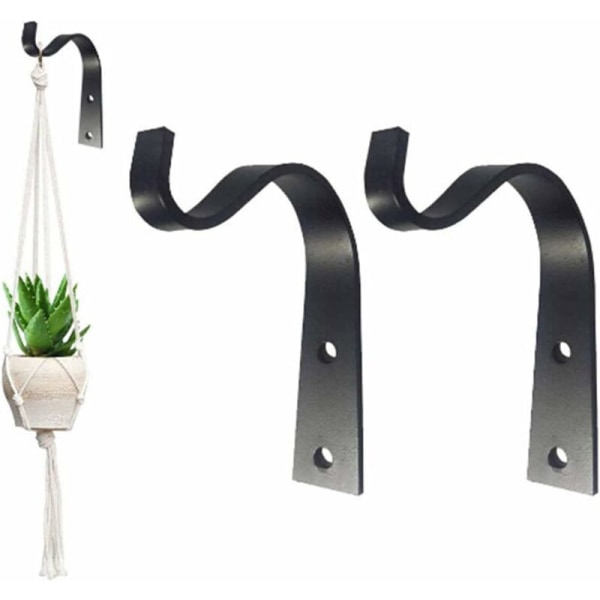 2st metalljärn väggkrok hängande planthållare (svart)