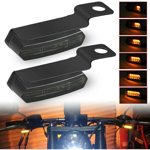 2 stk. Universelle Mini LED Motorcykel Blinklys Brems- og Koblingsgreb Indikatorer til B
