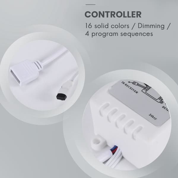 LED-controller RGB-controller styring IR fjernbetjening 24 knapper 12V