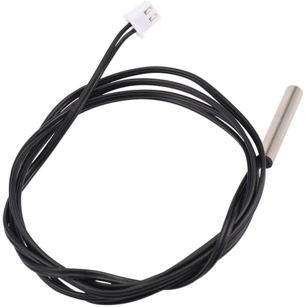 5 st 1 meter vattentät temperatursensor sond, 10K 3950 NTC rostfritt stål termistor sond, digital förlängningskabel, CPU temperatursensor, Bl