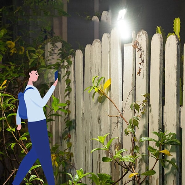 72LED Solcelle Klipslampe IP65 Vandtæt Menneskekropssensor Væglampe Havebelysning til Udendørs Have og Terrasse Varm