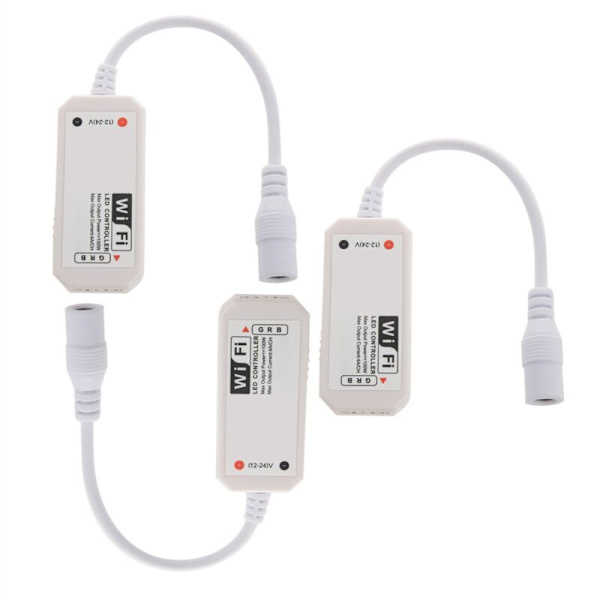 3X LED WiFi Fjernbetjening Fungerer med Alexa/Home Stemmestyring til 5050/3528 RGB Striplys Skift/Dæmper//Lydsenserede Funktion - IOS/Android