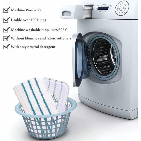 5-pack rektangulära mikrofiberdukar för Black+Decker ångmopp - Alternativ till FSMP20