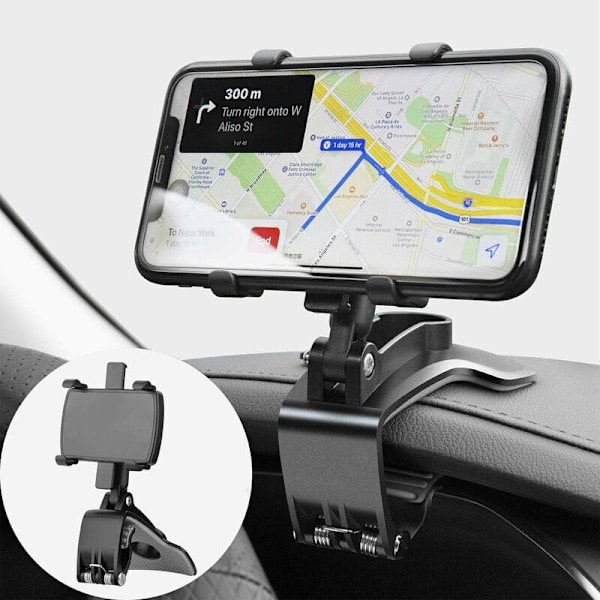 Auton puhelinteline 360 asteen kierto, kojelaudan matkapuhelintelineet Automaattinen auton puhelinteline GPS:lle ja 4-7 tuuman älypuhelimille