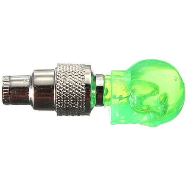 Ventilhat med LED Skull ventilhatte med hjul lamper til cykel bil Cykel - grøn