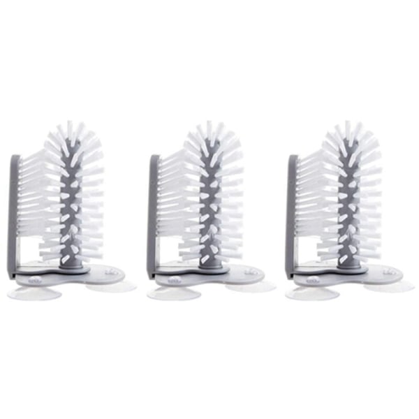 3 Pcs Series Suction Wall Lazy Cup Brush Glass Cleaning Brush Kitchen Rotating Cup Dish Tea Cup Brush