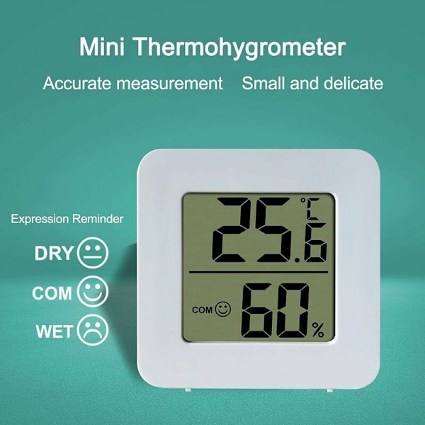 Mini LCD-termometer, inomhus digital termometer inomhus hygrometer, temperatur- och fuktighetsmätare, digital hygrometer för plantskola, vardagsrum, av