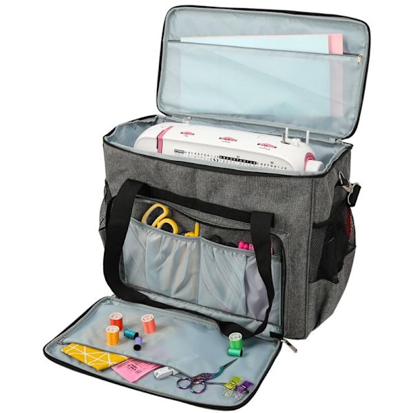 Symaskine Opbevaringspose Organizer Tote Bag Til De Fleste Standardmaskiner Og Tilbehør Grå