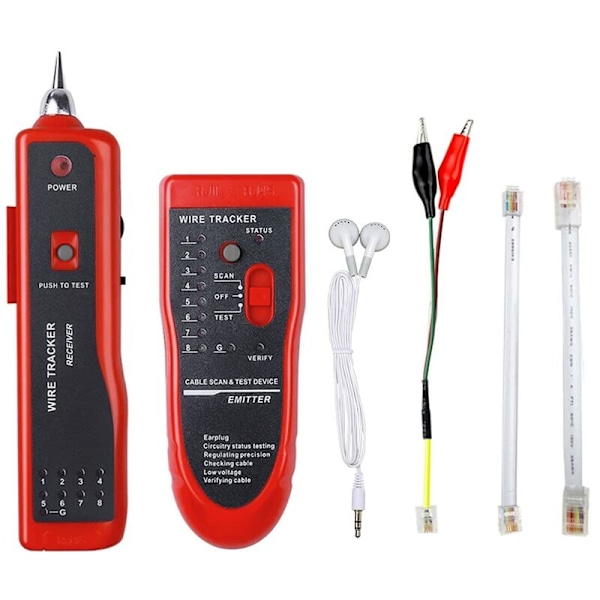 Trådspårare Ethernet LAN Multifunktionell Toner Tracer Nätverkskabel Snack Telefonlinje Kontinuitetsmätare (Röd)-DENUOTOP