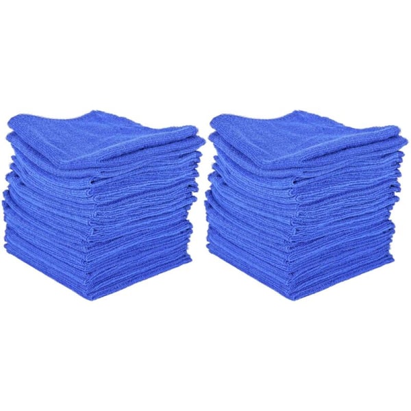 40Pcs Absorbent Microfiber Towel Car Home Kitchen Wash Clean Washing Cloth Blue