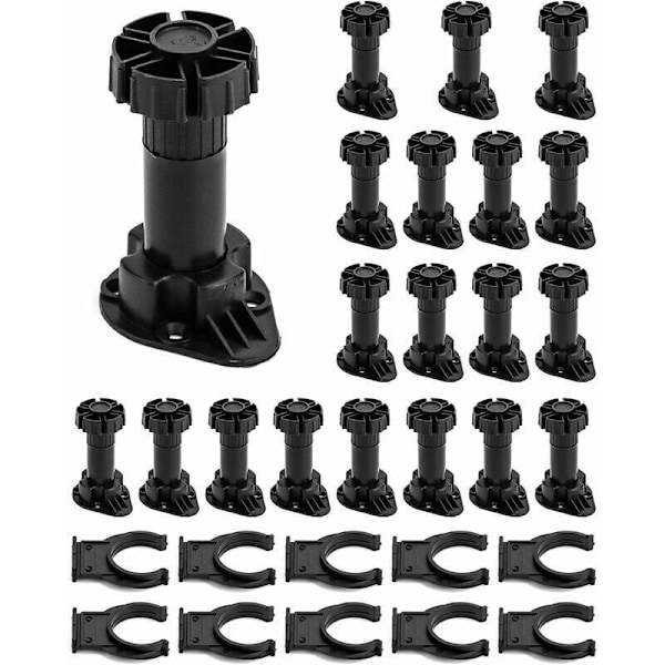 20-pack möbelben, köksmöbelben, levereras med 10 fästbeslag, utökad räckvidd 100-120 mm
