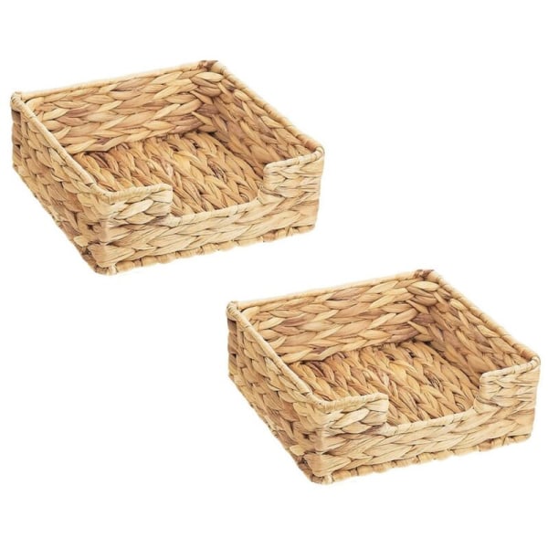 2 st engångsgästhanddukshållare badrum lång sjögräs vävd rotting korg bord handduksbricka, S