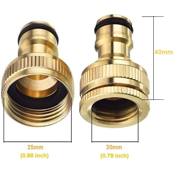 Stück Solid Messing Havehaneforbindelse, Messing Havehaneforbindelse Slange Adapter Gevindet Hane Adapter Hane Dyses Rustfri til Have Køkken
