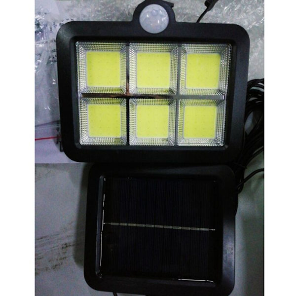 120LED COB 3 tilstande solcelledrevet bevægelsessensor væglampe fjernbetjening udendørs vandtæt have gård veranda indkørsel lampe