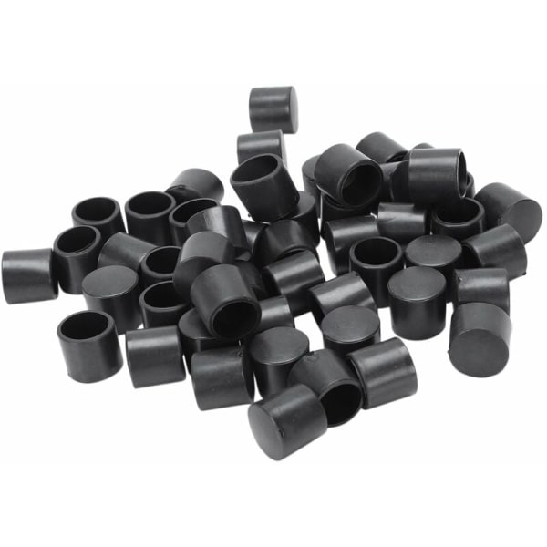 50 stycken svart gummi PVC mjuk rund rund cap Rund cover 12mm