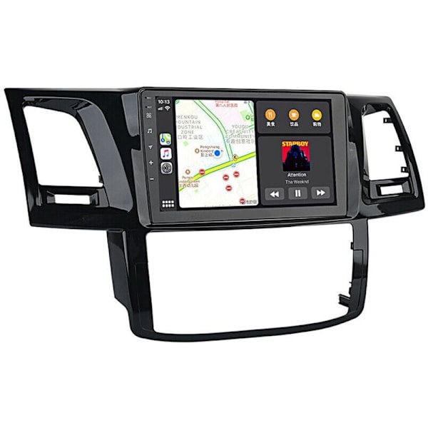 Bildekk Fascia Trim Installasjonsramme Dvd Panel Dash 9 Tommer 2 Din for Fortuner 2008-2014