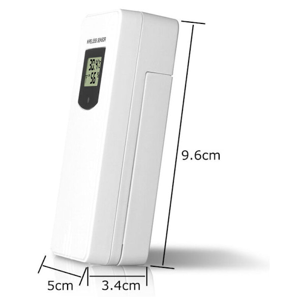 Værstasjon, Værstasjon Tilbehør Trådløs Sensor Sonden Temperaturmåler Utendørs Erstatning Sensor Nøytral Hvit 53.49.6cm 1 Stykke