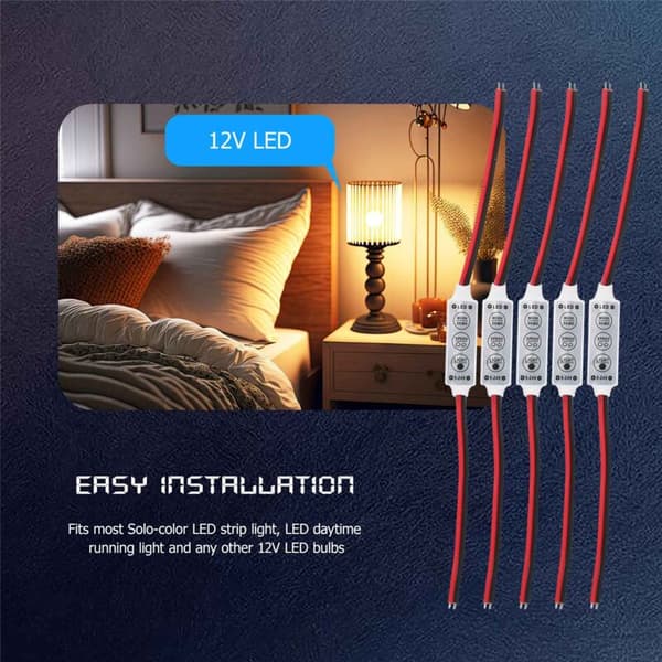 5 X 12V kablet kontrollmodul med strobe flash for bil eller husholdning LED-stripe