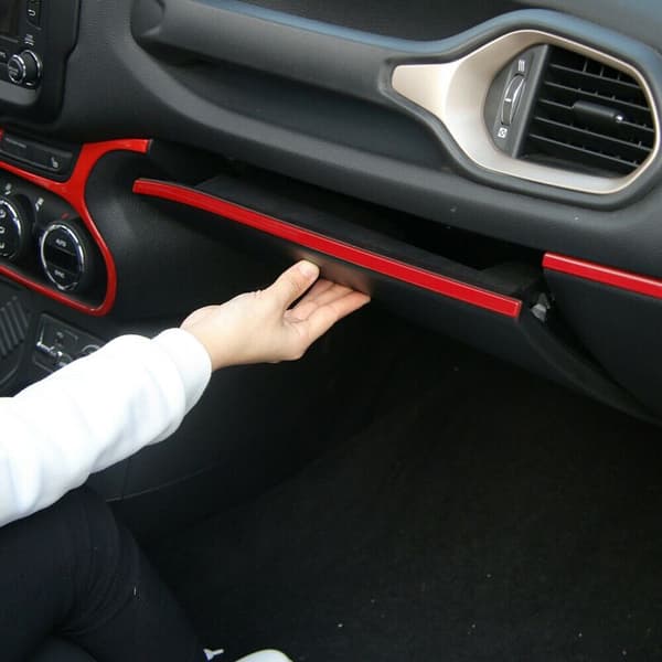 5 stk. bil rød dashbord dekor deksel trim tilbehør for 2015-2018