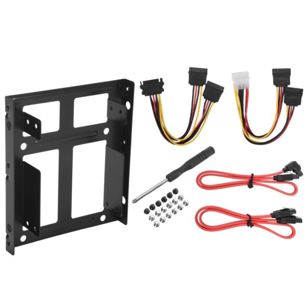 Harddisk SSD-brakett Dobbel Intern Harddisksett 3,5 til 2,5 Harddisk Kabler 2,5 til 3,5 Bay Tray